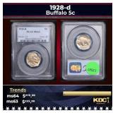 PCGS 1928-d Buffalo Nickel 5c ms63 PCGS