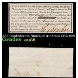 1863 Confederate States of America CSA $60 Note Gr