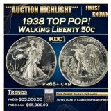 1938 Proof Walking Liberty Half Dollar TOP POP! 50