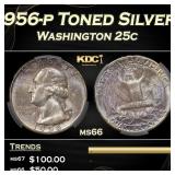 CACG 1956-p Washington Quarter Toned Silver 25c ms