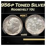 CACG 1956-p Roosevelt Dime Toned Silver 10c ms66 C