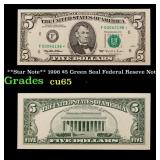 **Star Note** 1996 $5 Green Seal Federal Reseve No