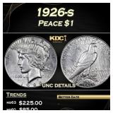 1926-s Peace Dollar $1 Grades unc details