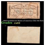 1864 Confederate States of America CSA $30 Note Gr