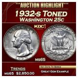 1932-s Washington Quarter Toned 25c ms65 SEGS