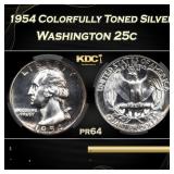 CACG 1954 Proof Washington Quarter Colorfully Tone
