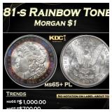 1881-s Morgan Dollar Rainbow Toned $1 ms65+ PL PCI