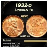 1932-d Lincoln Cent 1c Grades ms66 rd