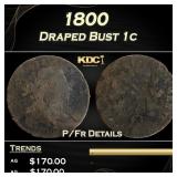 PCGS 1800 Draped Bust Large Cent 1c P/Fr Details P