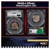 CACG 1948-s Washington Quarter Silver 25c ms64 CAC
