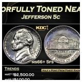 1987-d Jefferson Nickel Colorfully Toned Near Top