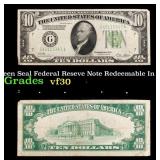 1928B $10 Green Seal Federal Reseve Note Redeemabl