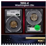 CACG 1955-d Washington Quarter 25c ms64 CACG
