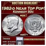 1982-d Kennedy Half Dollar Near Top Pop! 50c ms67+