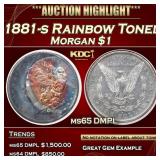1881-s Morgan Dollar Rainbow Toned $1 ms65 DMPL PC