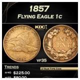 1857 Flying Eagle Cent 1c Grades vf35