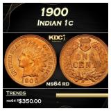 1900 Indian Cent 1c Grades ms64 rd
