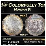1881-p Morgan Dollar Colorfully Toned $1 ms65+ SEG