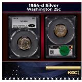 CACG 1954-d Washington Quarter Silver 25c ms64 CAC