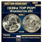 1939-s Washington Quarter TOP POP! 25c ms68 SEGS