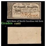 1870 State of North Carolina $40 Note Grades cu62