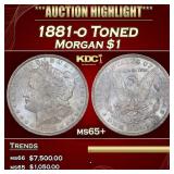 1881-o Morgan Dollar Toned $1 ms65+ SEGS