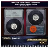 PCGS 1964-D ULTRA RARE 1st Generation PCGS Rattler