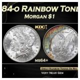 1884-o Morgan Dollar Rainbow Toned $1 Grades ms64+