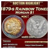 1879-s Morgan Dollar Rainbow Toned $1 ms65 DMPL PC