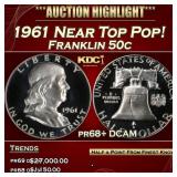 1961 Proof Franklin Half Dollar Near Top Pop! 50c