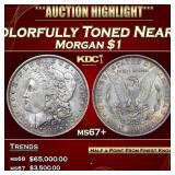 1883-o Morgan Dollar Colorfully Toned Near Top Pop