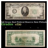 1934 $20 Green Seal Federal Reserve Note Philadelp