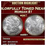 1882-p Morgan Dollar Colorfully Toned Near Top Pop