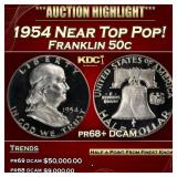 1954 Proof Franklin Half Dollar Near Top Pop! 50c