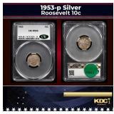 CACG 1953-p Roosevelt Dime Silver 10c ms66 CACG
