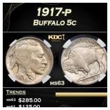 1917-p Buffalo Nickel 5c ms63 PGA