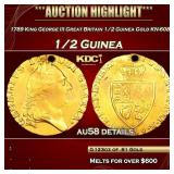 1789 King George III Great Britain 1/2 Guinea Gold