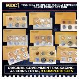 1956-1964 Complete manila Envelope Silver Proof Se
