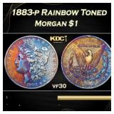 1883-p Morgan Dollar Rainbow Toned $1 Grades vf30