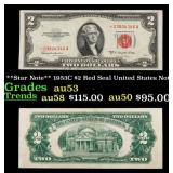 **Star Note** 1953C $2 Red Seal United States Note
