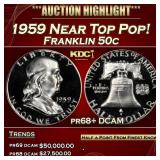 1959 Proof Franklin Half Dollar Near Top Pop! 50c