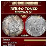 1884-o Morgan Dollar Toned $1 ms66+ SEGS