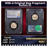 NGC 1938-d Buffalo Nickel Original Bag Fragment 5c