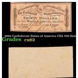 1864 Confederate States of America CSA $30 Note Gr