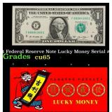2013 $1 Federal Reserve Note Lucky Money Serial #