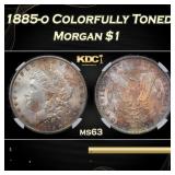 NGC 1885-o Morgan Dollar Colorfully Toned $1 ms63