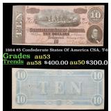 1864 $5 Confederate States Of America CSA, T-69 Gr