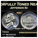 1987-d Jefferson Nickel Colorfully Toned Near Top