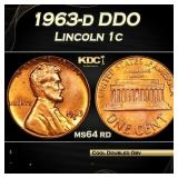 1963-d DDO Lincoln Cent 1c Grades ms64 rd