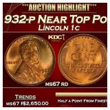 1932-p Lincoln Cent Near Top Pop! 1c ms67 rd SEGS